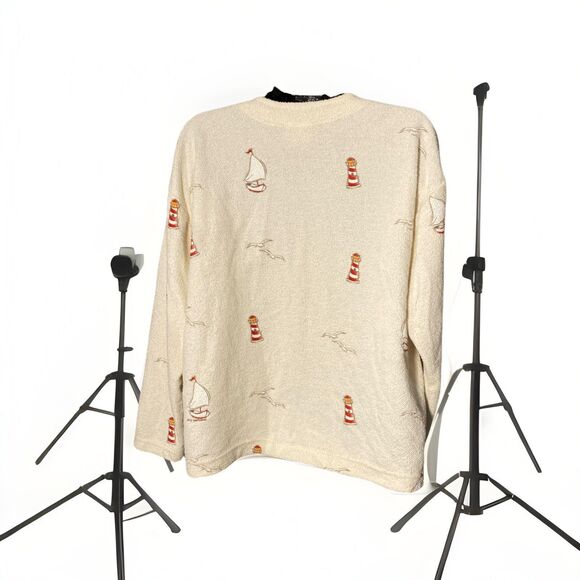 Vintage Art Unlimited Sportswear Sweater‎ Terry Cloth Lighthouses  2XL - Picture 4 of 5